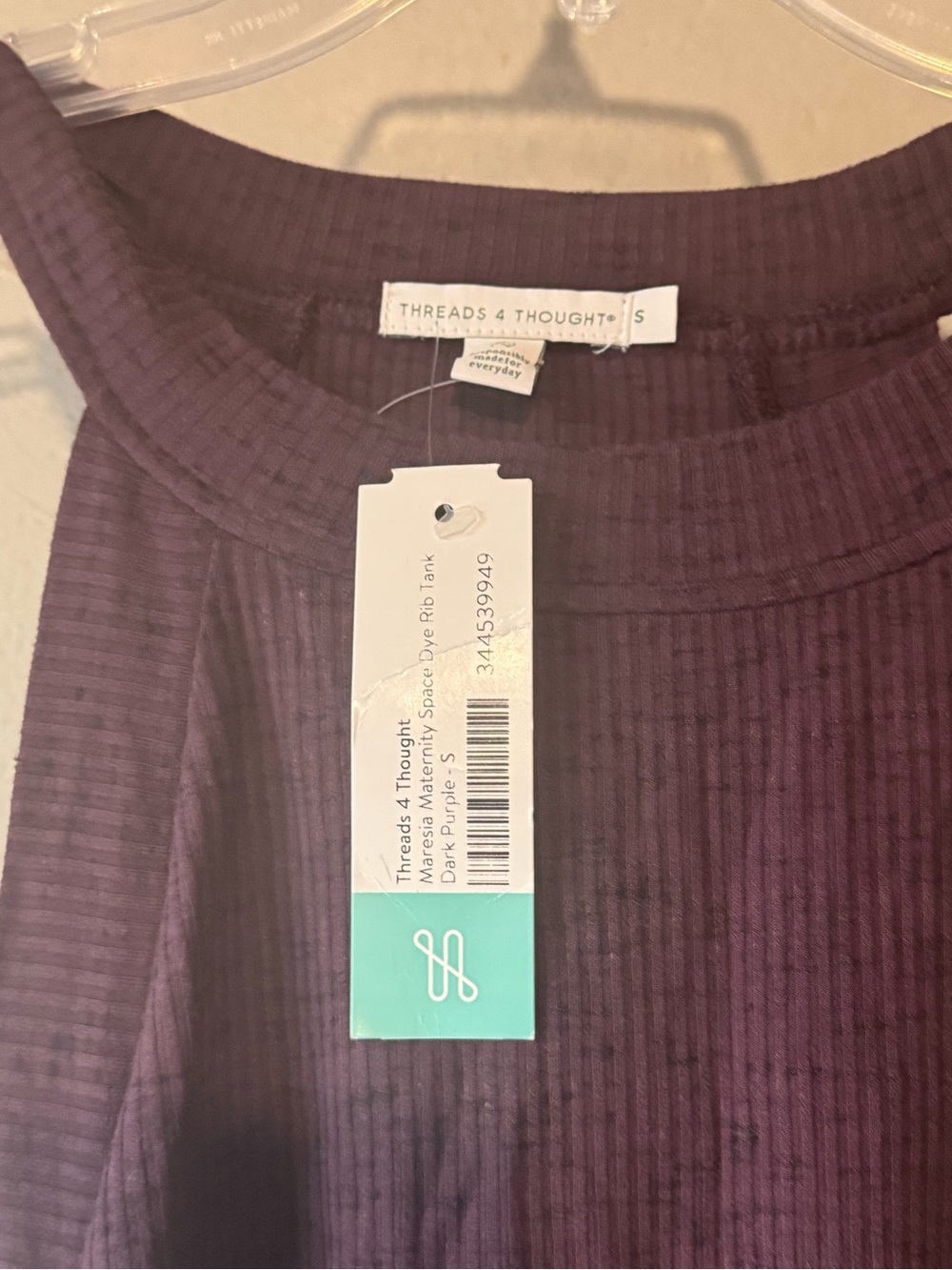 Threads 4 Thought Ribbed Long Sleeve Tee in Dark Purple